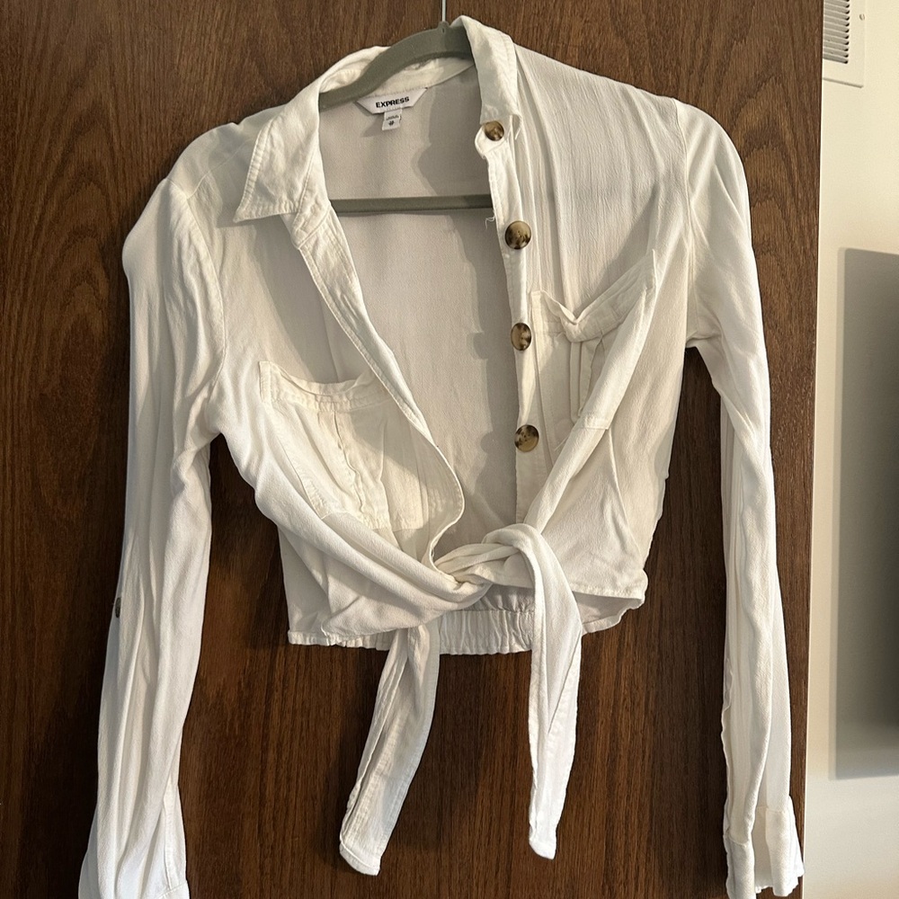 Express Long Sleeve Tie Top
